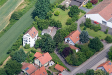 Aerial view of Main road B427 in Hergersweiler in the state Rhineland-Palatinate, Germany