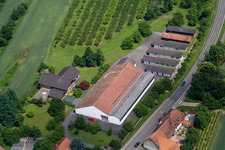 Aerial view of Main Street in Hergersweiler in the state Rhineland-Palatinate, Germany