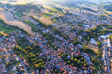 Overview of the town from the east in the district Eichtersheim in Angelbachtal in the state Baden-Wuerttemberg, Germany