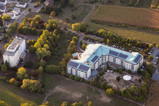 Aerial view of MiKiNa specialist clinic and Vitalis-Bad in the district Bad Langenbrücken in Bad Schönborn in the state Baden-Wuerttemberg, Germany