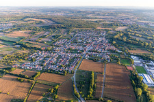 View of the town from the south in the district Stettfeld in Ubstadt-Weiher in the state Baden-Wuerttemberg, Germany