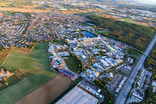Industrial area on the A5 with RONAL TECHNOLOGIE GmbH in Forst in the state Baden-Wuerttemberg, Germany