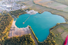 Lake for gravel mining in Karlsdorf-Neuthard in the state Baden-Wurttemberg, Germany