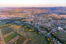 Aerial view of Town View of the streets and houses of the residential areas in Reichshoffen in Grand Est, France