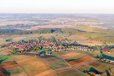 Aerial view of Schillersdorf in the state Bas-Rhin, France