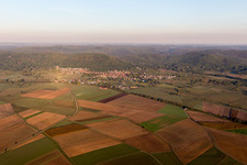 Neuwiller-lès-Saverne in the state Bas-Rhin, France from a drone