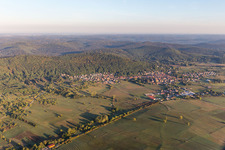 Aerial view of Neuwiller-lès-Saverne in the state Bas-Rhin, France