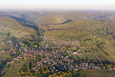 Aerial view of Dossenheim-sur-Zinsel in the state Bas-Rhin, France