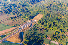 Entrance and exit of the tunnel structure for the TGV-fast-train from Strasbourg to Paris through the Nord-Vosges in Ernolsheim-les-Saverne in Grand Est, France