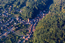 Aerial view of Ottersthal in the state Bas-Rhin, France