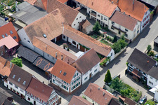 Aerial photograpy of Main street from the north in Winden in the state Rhineland-Palatinate, Germany
