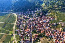 Village overview from the east in Eschbach in the state Rhineland-Palatinate, Germany