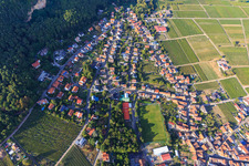 Wine village overview between vineyards from the south in Frankweiler in the state Rhineland-Palatinate, Germany
