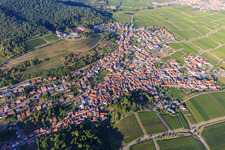 Wine village overview between vineyards from the south in the district SaintMartin in Sankt Martin in the state Rhineland-Palatinate, Germany