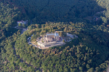 Aerial view of Oberhambach, Hambach Castle in the district Diedesfeld in Neustadt an der Weinstraße in the state Rhineland-Palatinate, Germany