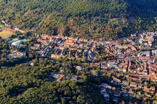 Aerial view of Schöntal district in the Speyerbachtal in Neustadt an der Weinstraße in the state Rhineland-Palatinate, Germany