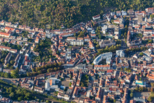 Neustadt an der Weinstraße in the state Rhineland-Palatinate, Germany seen from a drone