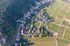 Aerial view of District Haardt in Neustadt an der Weinstraße in the state Rhineland-Palatinate, Germany