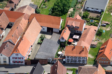Main street from the north in Winden in the state Rhineland-Palatinate, Germany from above