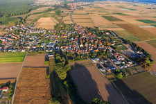 View of the town from the west in Knittelsheim in the state Rhineland-Palatinate, Germany