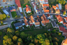 Aerial photograpy of B427 / Saarstraße in Minfeld in the state Rhineland-Palatinate, Germany