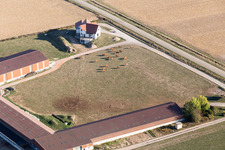 Drone image of Schleithal in the state Bas-Rhin, France