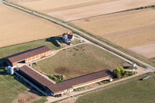 Schleithal in the state Bas-Rhin, France from the drone perspective