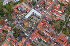 Demo "Women's Alliance Kandel" vs. "AntiFa/We are Kandel/Grandmas against the right in Kandel in the state Rhineland-Palatinate, Germany from above