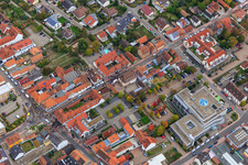 Demo "Women's Alliance Kandel" vs. "AntiFa/We are Kandel/Grandmas against the right in Kandel in the state Rhineland-Palatinate, Germany seen from above