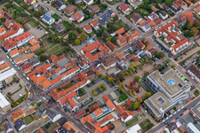 Demo "Women's Alliance Kandel" vs. "AntiFa/We are Kandel/Grandmas against the right in Kandel in the state Rhineland-Palatinate, Germany from the plane