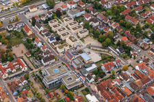 In the city center in Kandel in the state Rhineland-Palatinate, Germany from the plane