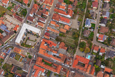 Drone recording of Demo "Women's Alliance Kandel" vs. "AntiFa/We are Kandel/Grandmas against the right in Kandel in the state Rhineland-Palatinate, Germany