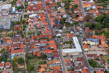 Demo "Women's Alliance Kandel" vs. "AntiFa/We are Kandel/Grandmas against the right in Kandel in the state Rhineland-Palatinate, Germany from a drone