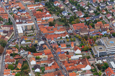 Demo "Women's Alliance Kandel" vs. "AntiFa/We are Kandel/Grandmas against the right in Kandel in the state Rhineland-Palatinate, Germany from a drone
