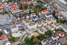 In the city center in Kandel in the state Rhineland-Palatinate, Germany viewn from the air