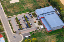 Oblique view of Bienwald Hall in Kandel in the state Rhineland-Palatinate, Germany