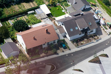 Bahnhofstr in Winden in the state Rhineland-Palatinate, Germany from the drone perspective