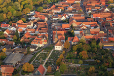 Cemetery and church from the west in Winden in the state Rhineland-Palatinate, Germany