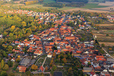 Church to main street from the west in Winden in the state Rhineland-Palatinate, Germany