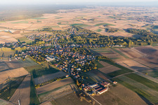 Aerial view of Riedseltz in the state Bas-Rhin, France