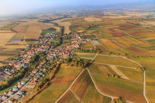 Aerial photograpy of Village view from the east in Dierbach in the state Rhineland-Palatinate, Germany