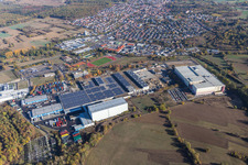 Aerial view of Industrial area in Östringen in the state Baden-Wuerttemberg, Germany