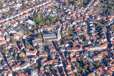 Aerial view of Östringen in the state Baden-Wuerttemberg, Germany