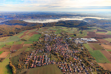 View of the town from the west in Hüffenhardt in the state Baden-Wuerttemberg, Germany