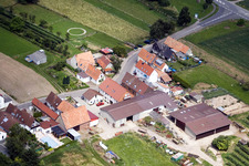 Wiesenstr in the district Mühlhofen in Billigheim-Ingenheim in the state Rhineland-Palatinate, Germany from the drone perspective