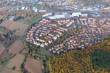 Aerial photograpy of Neckarelz in Mosbach in the state Baden-Wuerttemberg, Germany