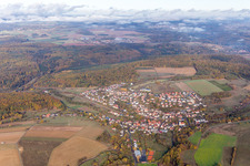 Aerial view of District Auerbach in Elztal in the state Baden-Wuerttemberg, Germany