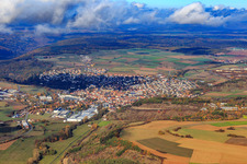View of the town from the southeast in Hardheim in the state Baden-Wuerttemberg, Germany