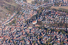 Town View of the streets and houses of the residential areas in Rimpar in the state Bavaria, Germany