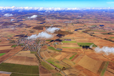 Village view from the south in the district Eßleben in Werneck in the state Bavaria, Germany